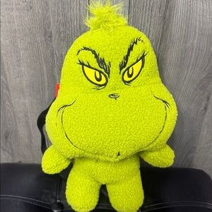 New Grinch Who Stole Christmas Plush Green Backpack With Tag & Adjustable Straps
